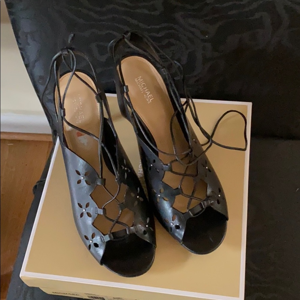 Black Lace Up Sandals